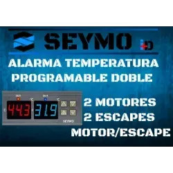 Double programmable temperature alarm (two exhausts) or (exhaust and engine) or (two engines)